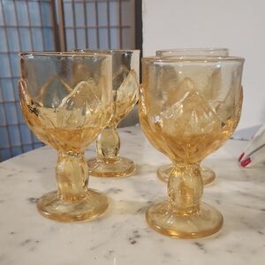 Vintage | Franciscan Yellow Cornsilk Wine Goblets - Set of 4